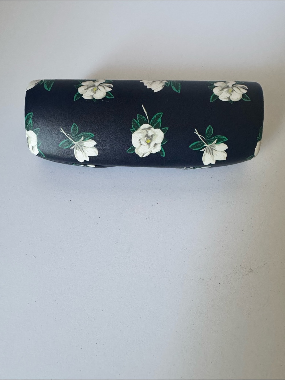 Draper James Navy Floral Eyewear Case with White Blossoms EUC